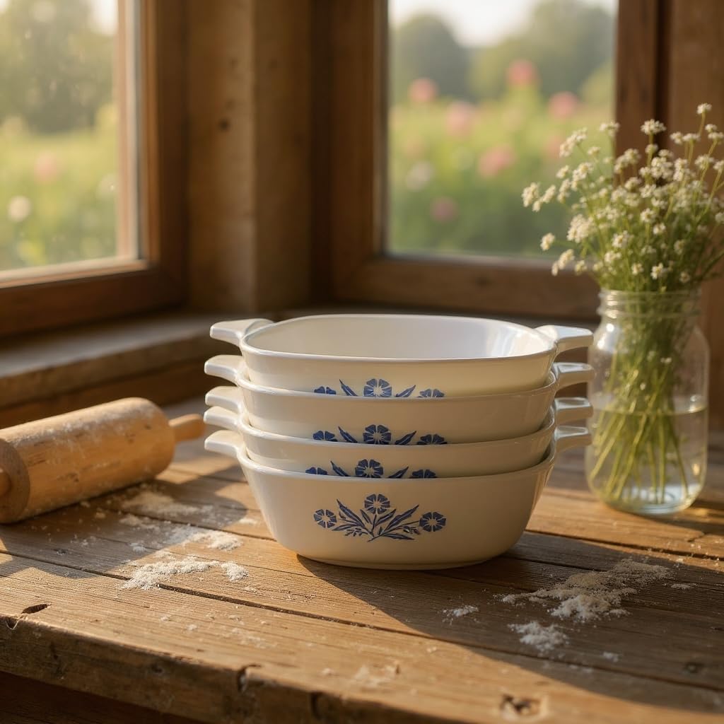 Amazon.com: Set of 4 - Vintage Corning Ware Cornflower Blue